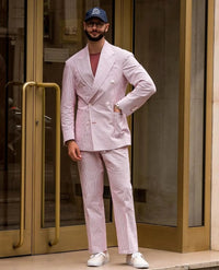 Men's Striped Suit Two Piece Suit Elegant Fashion Suit Business Casual Work Wear Party Dress Men's Commuter Wear Men's Clothing Good Vibrations