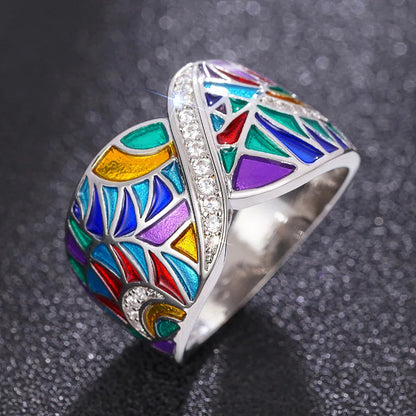 Green Leaf Enamel Handmade Oil Dropping Women's Ring Charm High Luxury Westernized  Prom Fancy Birthday Gift Fashion Jewelry Good Vibrations