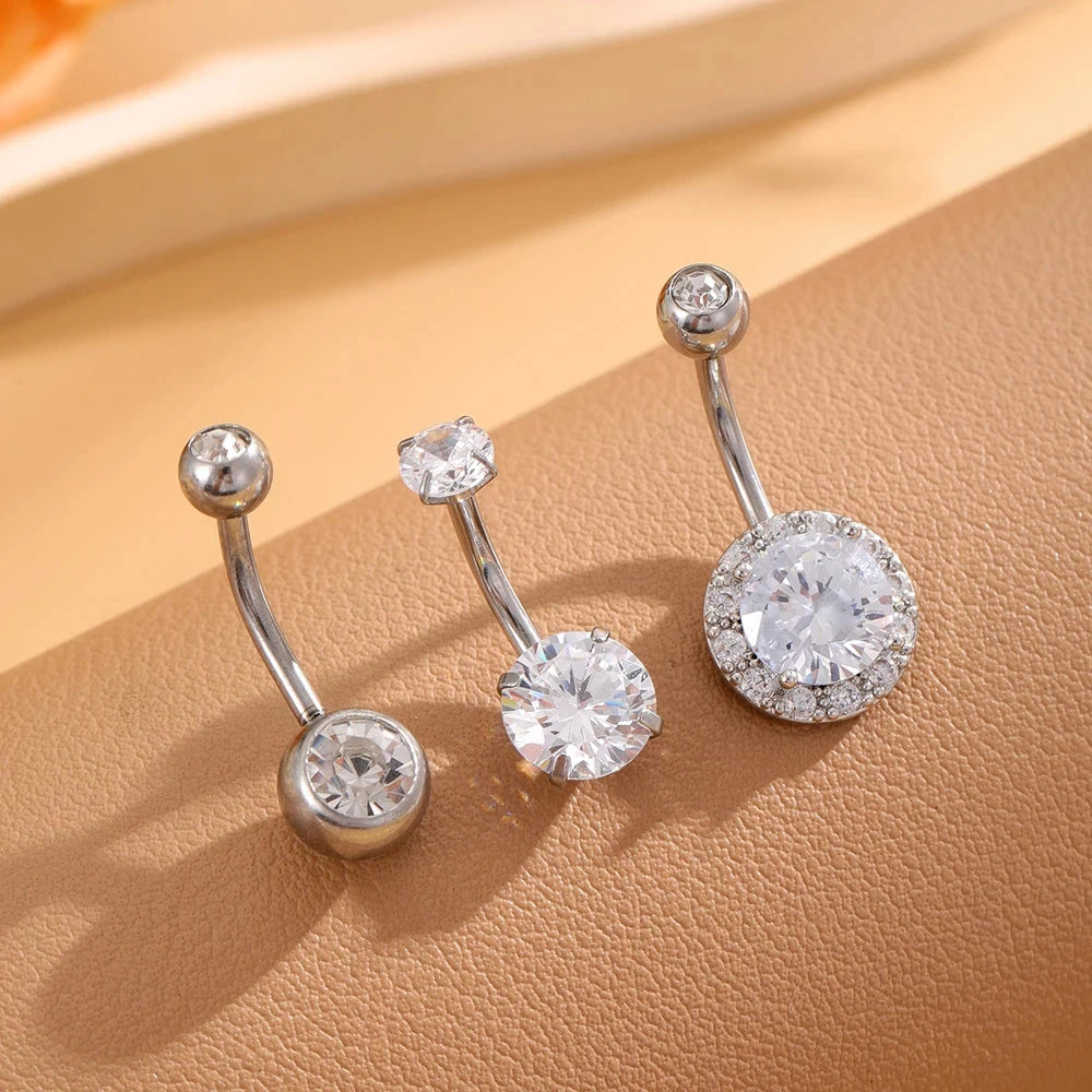 3pcs Gold Color Heart Butterfly Dangled Belly Piercing Sets 14G Stainlees Steel Navel Jewelry for Women Girls Body Belly Rings Good Vibrations Adult Super Store