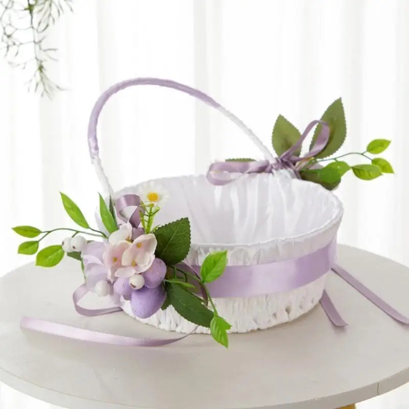 Natural Easter Theme Basket with Decorative Egg Flower For Couples And for Outdoor Activity Spring Event Good Vibrations