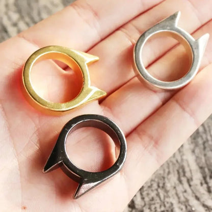 Rings Broken Window Cat's Ear Safety Survival Metal Defense Ring Self Defense Supplies Men/Women Outdoor Survival Self-Defense Good Vibrations