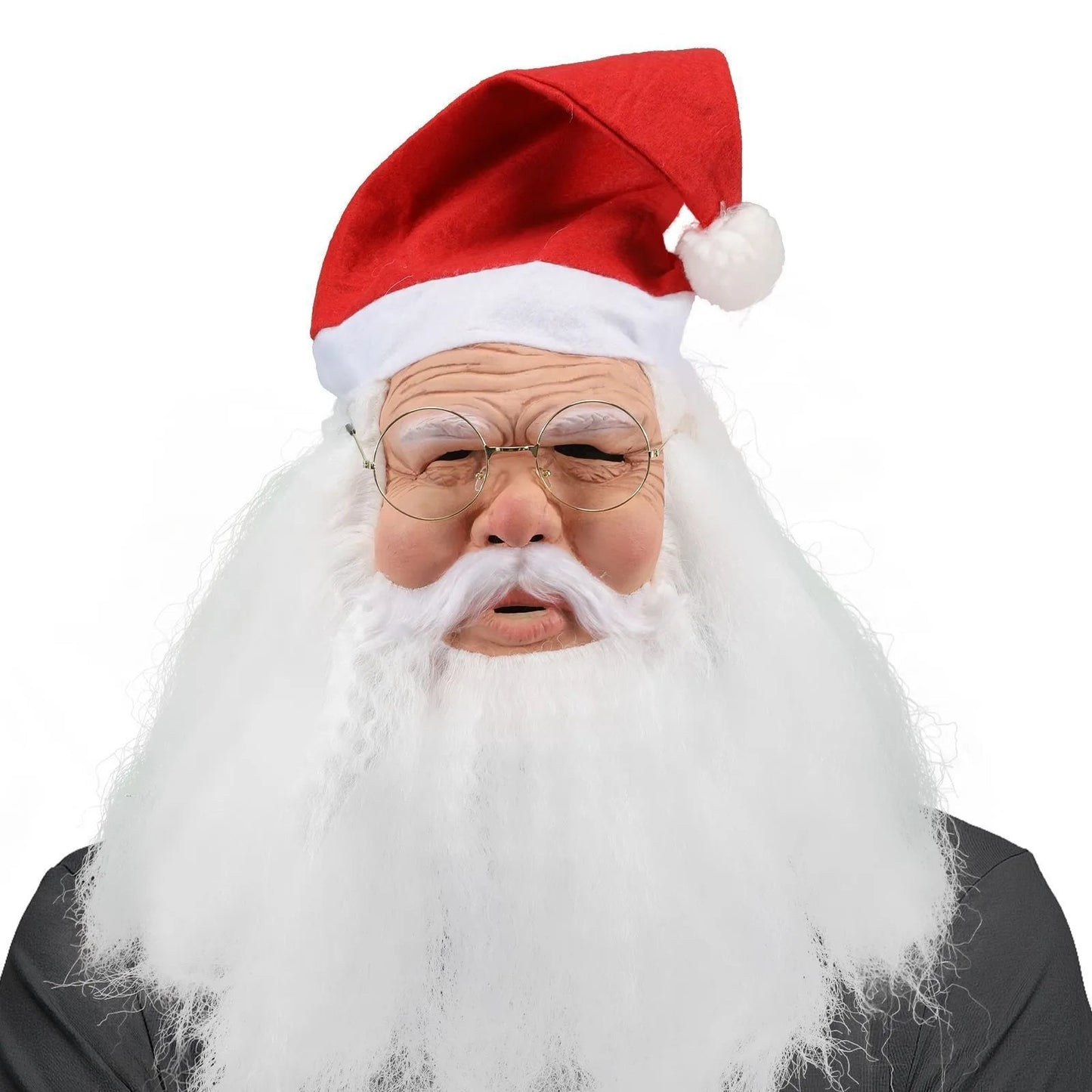 Merry Christmas Santa Claus Latex Mask Outdoor Ornamen Cute Santa Claus Costume Masquerade Wig Beard Dress up Xmas Party Good Vibrations