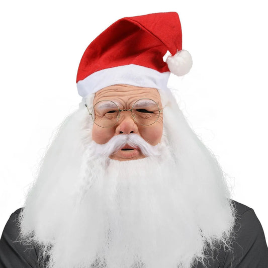Merry Christmas Santa Claus Latex Mask Outdoor Ornamen Cute Santa Claus Costume Masquerade Wig Beard Dress up Xmas Party Good Vibrations