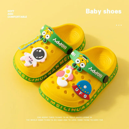 New Children Kids Baby Boys Girls Mules Clogs Summer Soft Sole Garden Beach Slippers Sandals Cave Hole Baby Shoes for Boys Girls Good Vibrations