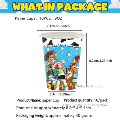 7/9 inch Toy Story Party Plates Birthday Decor Tableware Buzz Lightyear Paper Dish Cups Baby Shower Kids Favors Party Supplies Good Vibrations