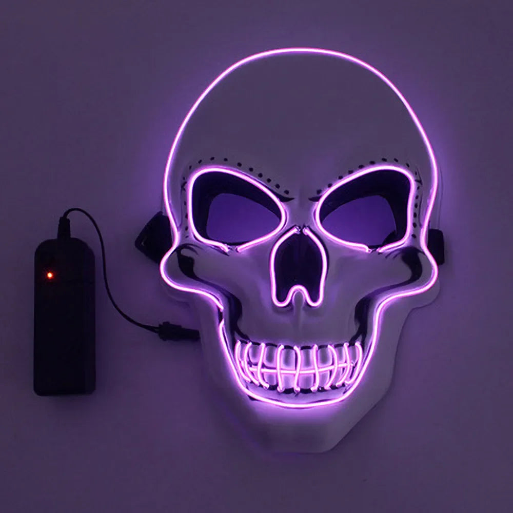 Halloween Horror Skull Mask LED Cold Light Mask LED Halloween Mask Cosplay Mask Halloween Party Decoration Luminous Skull Masks Good Vibrations