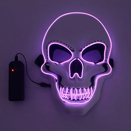 Halloween Horror Skull Mask LED Cold Light Mask LED Halloween Mask Cosplay Mask Halloween Party Decoration Luminous Skull Masks Good Vibrations