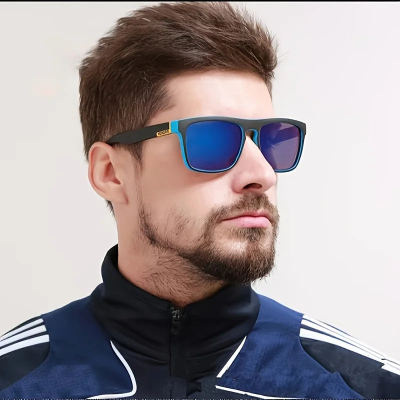 2pcs Square Polarized Sunglasses Anti Glare Sun Shades For Summer Party Vacation Travel Driving Fishing Good Vibrations