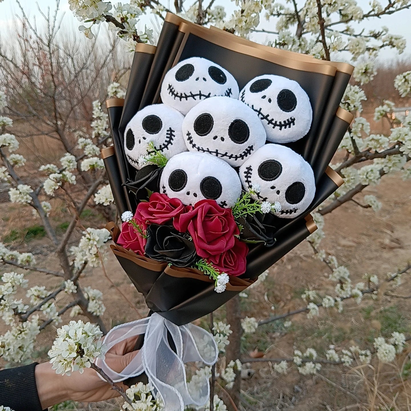 Movie The Nightmare Before Christmas Jack Skellington Creativity Bouquet Funny Skull Birthday Valentine'S Halloween Gifts Good Vibrations