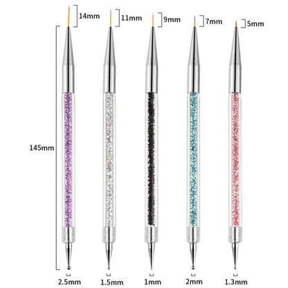 5Pc Nails Art Dotting Pen Acrylic Drawing Liner Supplies Brush Rhinestone Gems Picker UV Gel Painting Manicure Accessoires Tools Good Vibrations