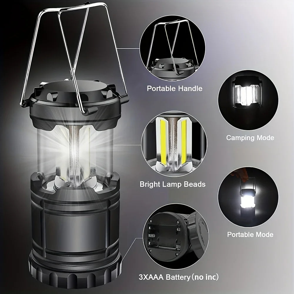 Camp Lamp, Outdoor Tent Light, Portable Lantern, Multifunctional Emergency Light, Battery Powered (Batteries Not Included) Good Vibrations