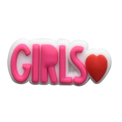 Hot Sales 1Pcs Pink Shoe Charms for Crocs Accessories Pin Shoe Wristband Croc Decorations Buckle Girls Women Party Gifts Good Vibrations