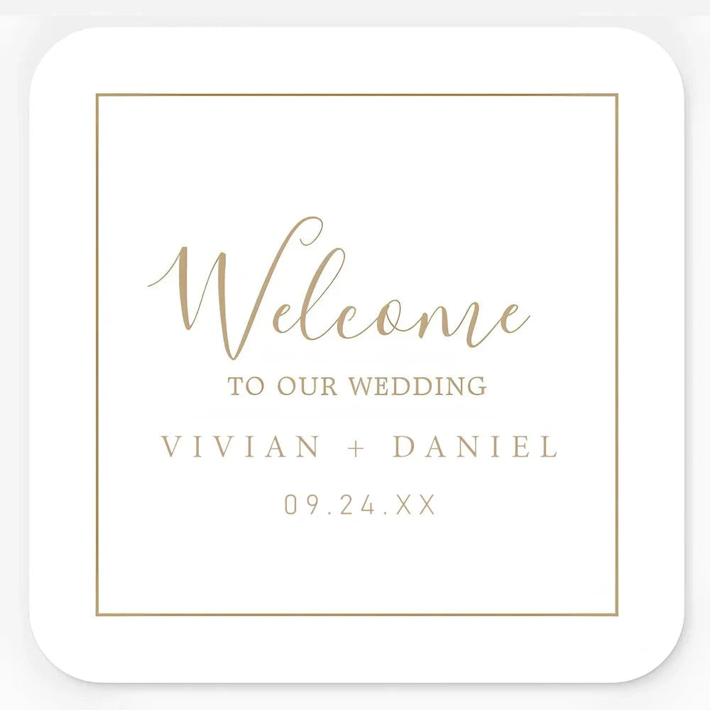 Custom Square Wedding Sticker, Personalized Wedding Stickers, Customizable Wedding Sticker, Wedding Thank You Stickers Good Vibrations