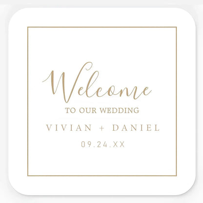 Custom Square Wedding Sticker, Personalized Wedding Stickers, Customizable Wedding Sticker, Wedding Thank You Stickers Good Vibrations