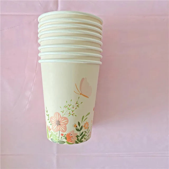 Birthday Party Decoration Butterfly Disposable Tableware Paper Plate Cups Napkin Happy Birthday Party Decoration Good Vibrations
