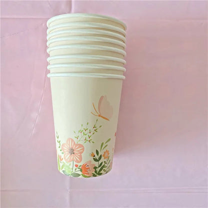 Birthday Party Decoration Butterfly Disposable Tableware Paper Plate Cups Napkin Happy Birthday Party Decoration Good Vibrations