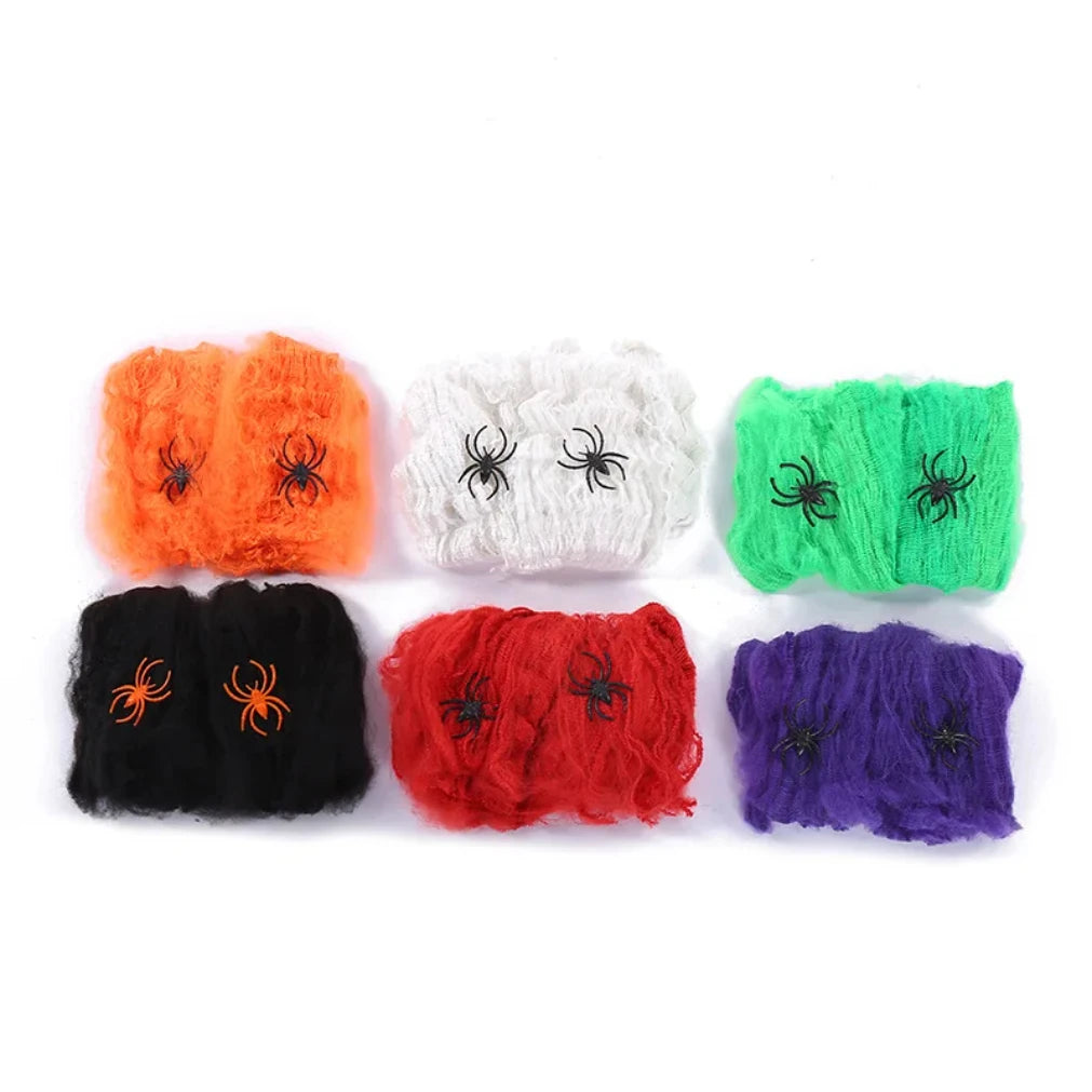 Halloween Decoration Party Accessories Decorations for Events Scream Festa Spider Web Black Outdoor Props Haunted House Spider Good Vibrations