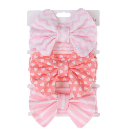 3Pcs/Set Cute Cotton Bows Baby Headbands Newborn Infant Ealstic Hairbands Boys Girsl Dot Striped Flower Print Kids Headwraps Good Vibrations
