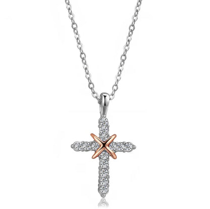 Cross Pendant Necklace For Women Iced Out Crystal Silver Plated Chain Collar Choker Necklace Christmas Jewelry Fashion N456 Good Vibrations