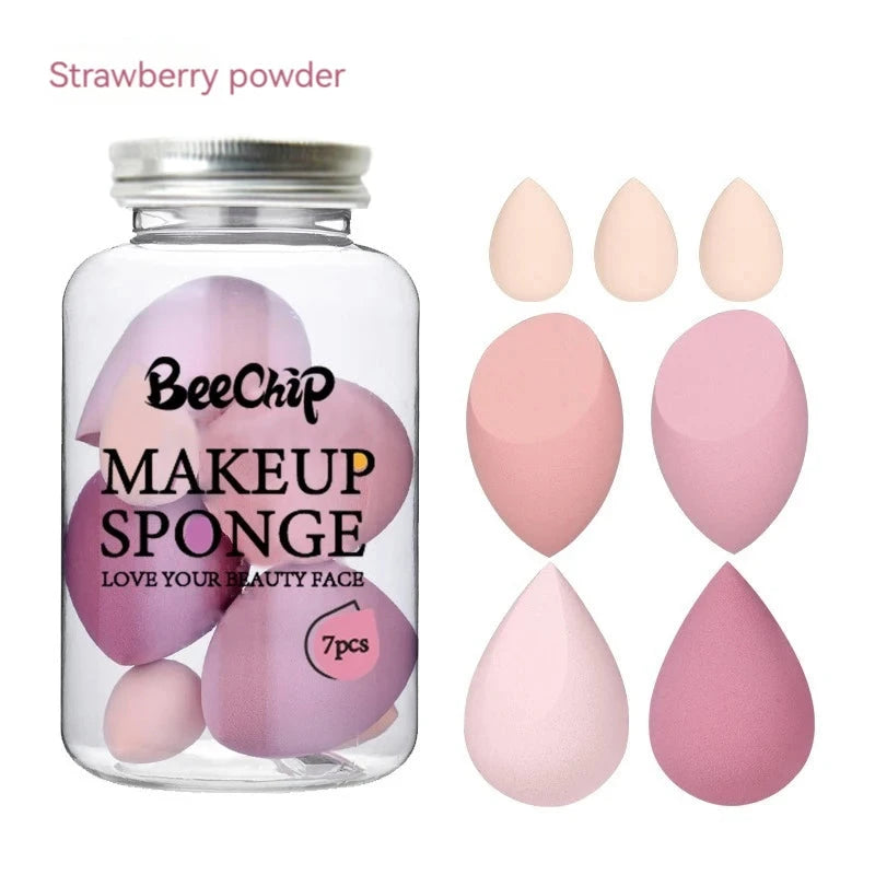 7PCS Canned Cosmetic Sponge Set Dry And Wet Liquid Foundation Powder Puff Professional Cosmetic Tools Make-up Artist Good Vibrations