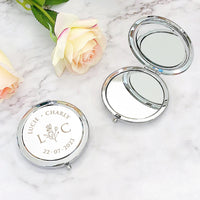 Wedding Party Favors Personalized Compact Mirrors Wedding Souvenirs for Guests Custom Engraved Pocket Mirrors for Women Good Vibrations