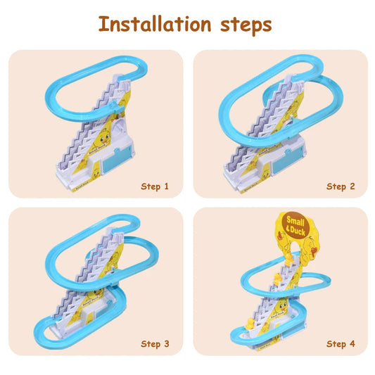 Children's ducklings climb stairs, cute ducks climb stairs, baby electric singing toys, duck slides Good Vibrations