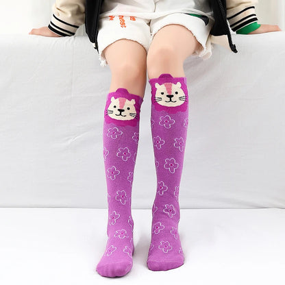 toddler child high knee Socks Three-dimensional cute Cartoon fox cat unicorn Cotton Over knee kids baby girls Sock Spring Autumn Good Vibrations