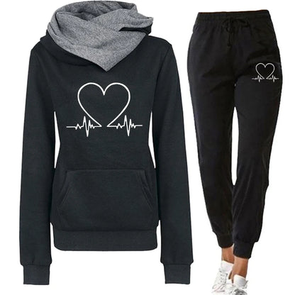 Woman Tracksuit Two Piece Set Winter Warm Hoodies+Pants Pullovers Sweatshirts Female Jogging Woman Clothing Sports Suit Outfits Good Vibrations