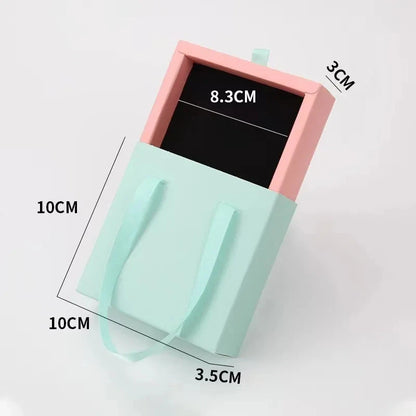 Paper Pull-Out Drawer Jewelry Box Handheld Jewelry Packaging Box Wearing Armor Ring Earring Necklace Storage Gift Box Good Vibrations