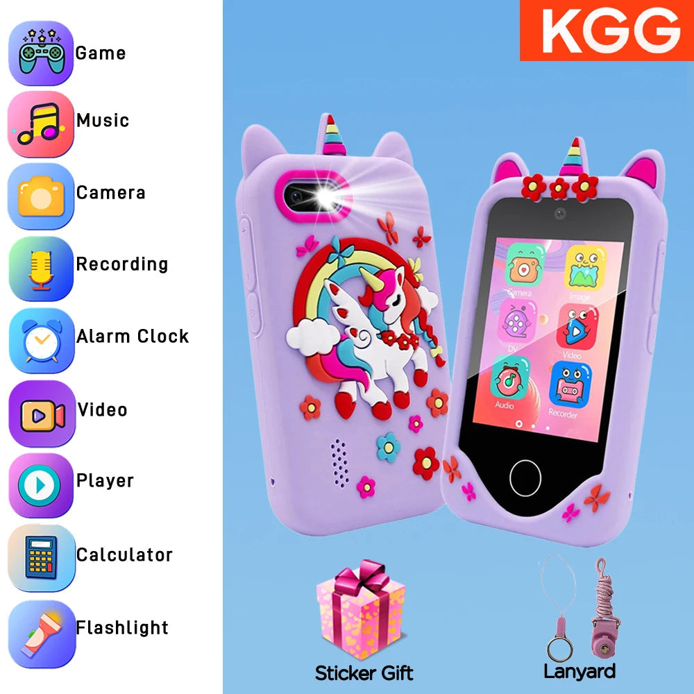 Toy Phone for Kids with Dual Camera Kid Smart Phone for Boys Girls Gifts Music Player 18 Games Toddler Learning Mini Toy Phone Good Vibrations
