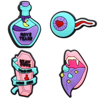 Shoe Charms for Crocs Accessories
 Halloween Shoes Charm for Croc Decorations Pins Men Accessory Jeans Woman Clogs Clips Badges Good Vibrations
