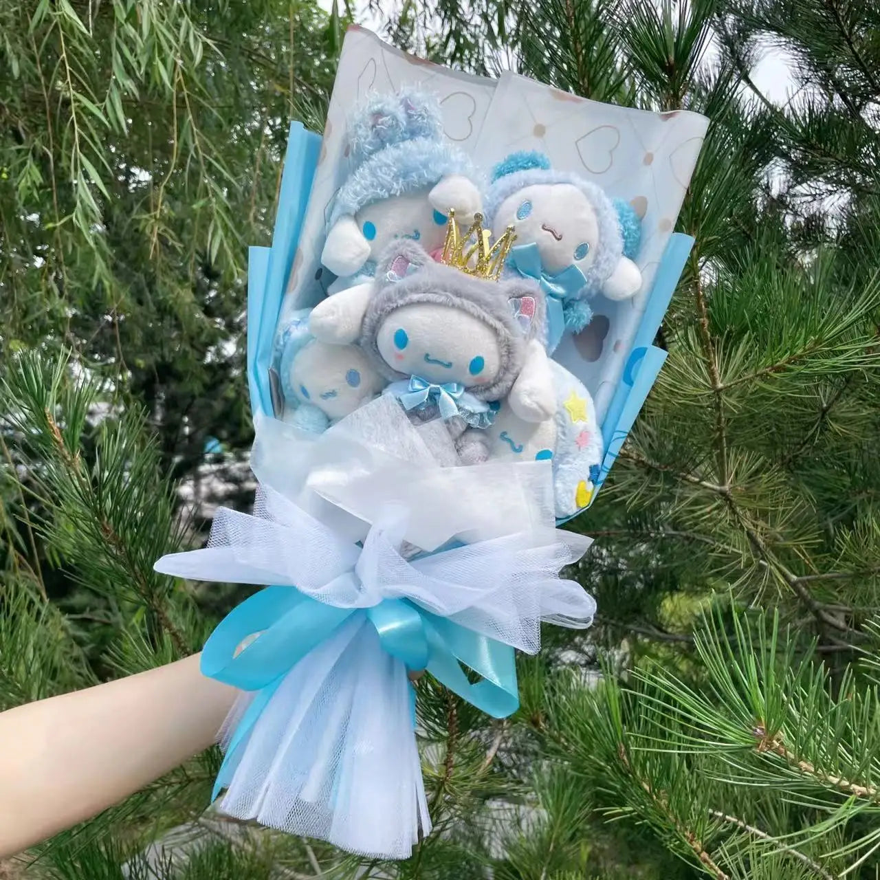 Christmas Gifts Cartoon Sanrio Plush Bouquet My Melody Kuromi Cinnamoroll Kt Cat Plush Doll Toy  Valentine Graduation Gifts Good Vibrations
