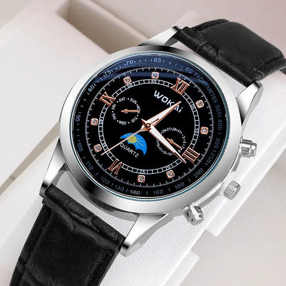Fashionable and trendy men's watch, sports wristwatch with leather strap, men's gift watch Good Vibrations