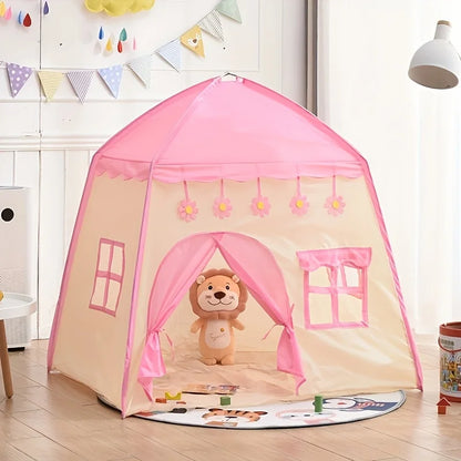 Large Pink Flower Princess Play Tent for Kids Perfect for Role-Playing and Dress-Up, Play Tent Playhouse Decor Durable Play Tent Good Vibrations