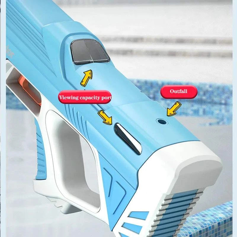 43cm Full Electric Automatic Water Storage Gun Toys Portable Children Summer Beach Outdoor Fight Fantasy Toys for Boys Kids Game Good Vibrations