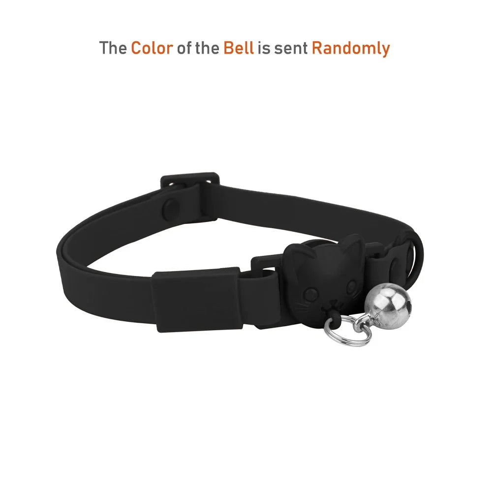 Pet Cat Bell Collar Dog Necklace PVC Waterproof Adjustable Kitten Candy Color Collar Festival Grooming Decorate Pet Supplies - Good Vibrations
