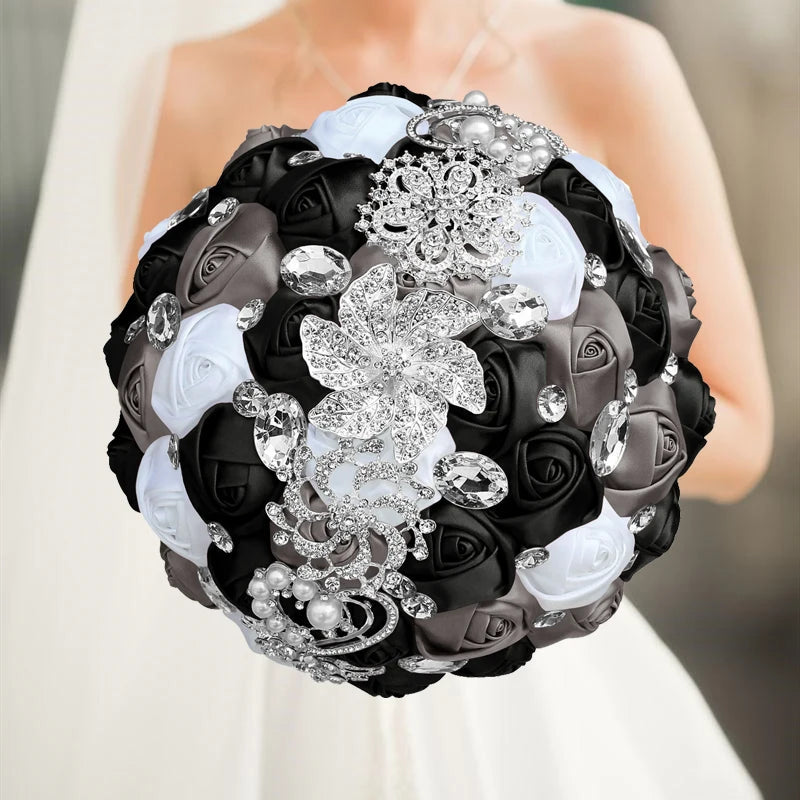 Green Crystal Wedding Bouquet Red Brooch bouquet wedding Wedding flowers Bridal Bouquets Good Vibrations