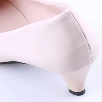 Shoes Ladies Pumps Medium Heel Nude Sexy High Heels Weeding Shoes Women Office Work White Pumps Party Shoes Good Vibrations