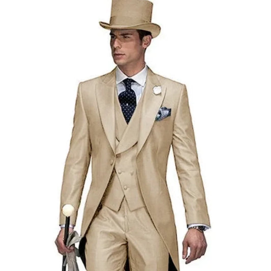 Groomsmen Three-Piece Suit Casual British Style Wedding Dress Shirt Slim Fit Handsome Summer Men's Fashion Westwear Set