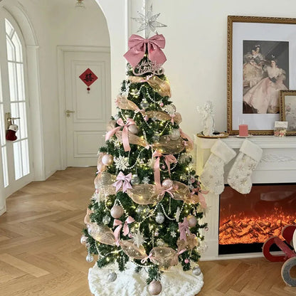 Christmas Tree Tabletop Decor DIY Pink Ornament Set for the Living Room Home Indoor Holiday Decoration Christmas Party Use Good Vibrations