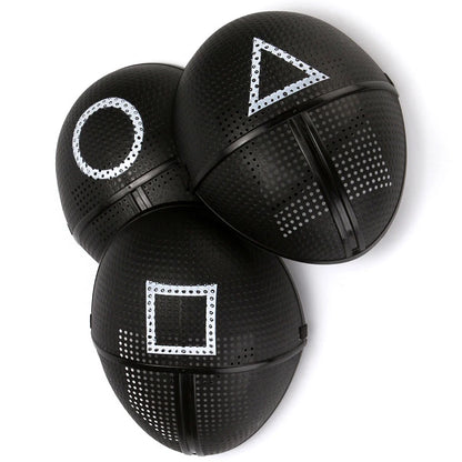 Halloween Cosplay Disguise Masks Triangle Circle Square Mask Black Full Face Mask Film Theme Costume Supplies Good Vibrations