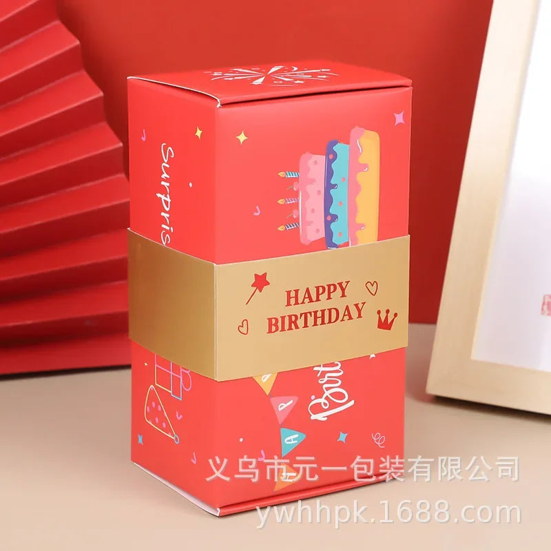 Christmas Gift Box DIY Folding Paper Box Money Pop Up Birthday Surprise Bounce Box Explosions Red Envelope Surpris Gift Box Good Vibrations