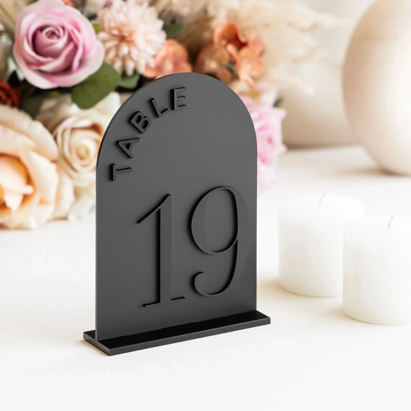 White Acrylic Table Numbers Arched Wedding Table Number Modern Wedding Decor Good Vibrations