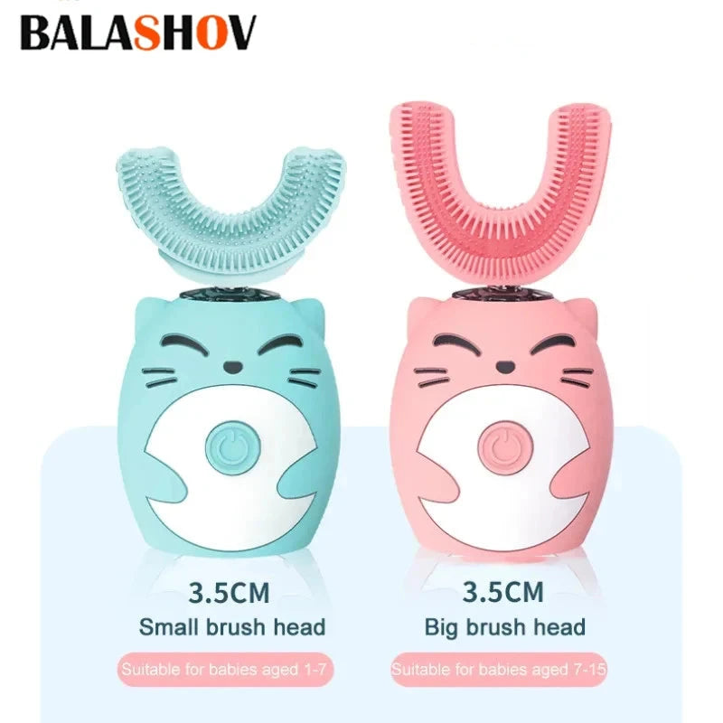 Electric U-shaped Toothbrush Children Sonic Toothbrush 360 Degrees Smart Dental Tooth Brush Teeth Whitening for Waterproof Kids Good Vibrations