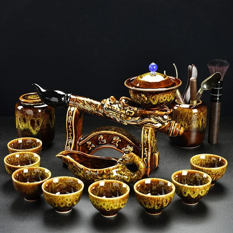 Porcelain Gaiwan Chinese Tea Set Complete Set Puer Chinese Portable Tea Set Luxury Vintage  Tea Ceremony Good Vibrations