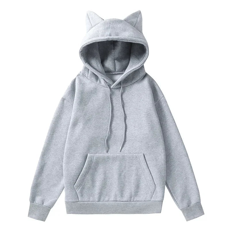NONSAR Pullover Loose Cat Ears Hoodies Women Autumn Winter Long Sleeve Sweatshirt INS HOT Good Vibrations