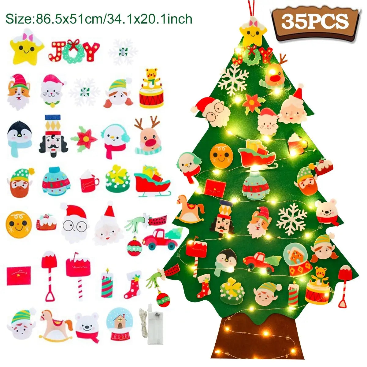 Kids DIY Felt Christmas Tree Merry Christmas Decorations For Home 2025 Christmas Ornaments Navidad 2026 New Year Gifts Xmas Tree Good Vibrations