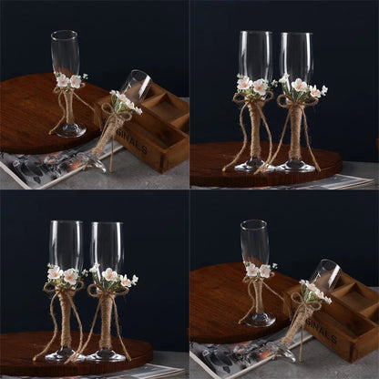 Premium Wedding Toast Glasses - Elegant Champagne glasses for Bride & Groom - Luxury Ceremony Accessory Good Vibrations