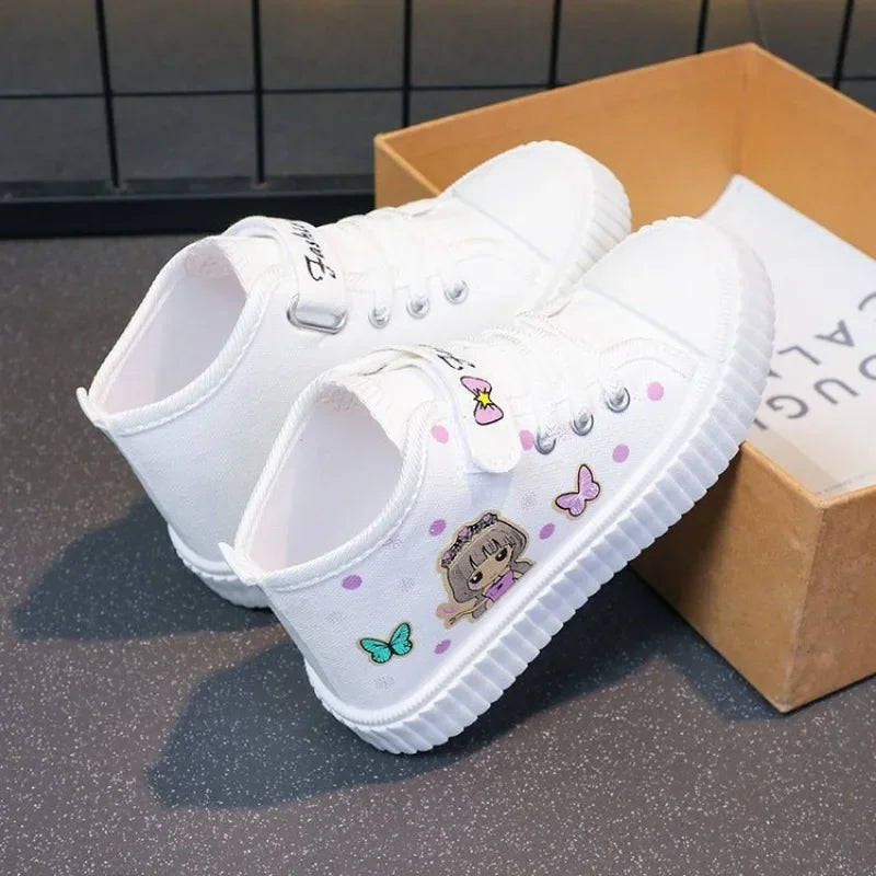 Multi Colored Kids Casual Shoes Cartoon Mid Top Anti Slip Spring Autumn Outdoor Kids Canvas Shoe Sizes 26-37 Sandalias De Mujer Good Vibrations