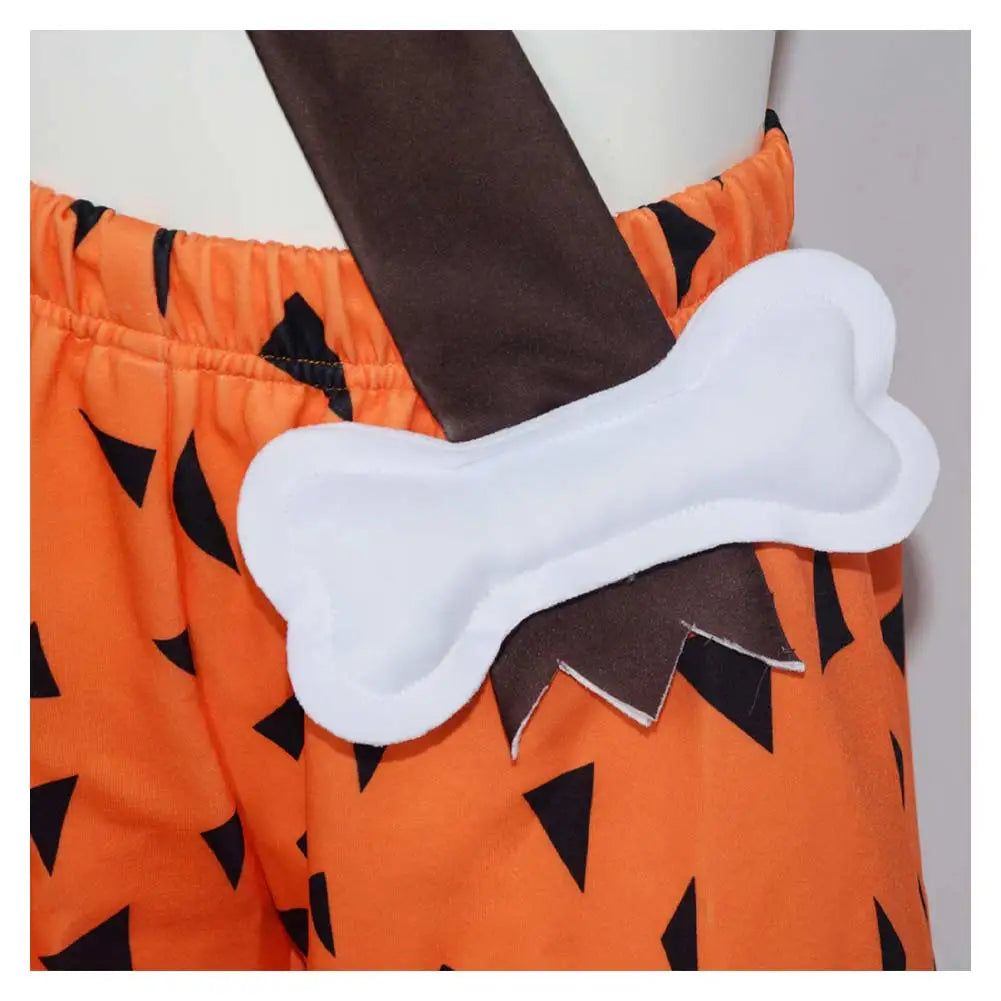 Flintstone Cosplay Costume Cartoon Animated Flintstones Roleplay Uniform Hallowmas Party Outfits Carnival Role Play Suits Good Vibrations